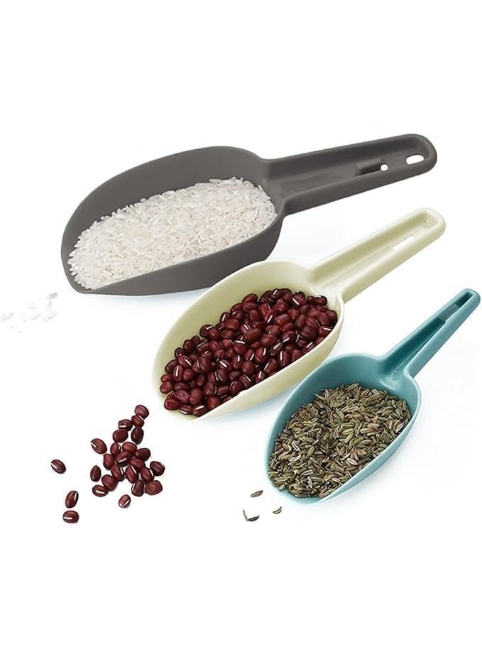 فالمر 3 قطع مغرفة ثلج بلاستيكية للمطبخ، مغرفة طعام متعددة الأغراض للبار وحفلات الزفاف والفريزر وطعام الحيوانات الأليفة والدقيق والأطعمة الجافة والفشار وحبوب القهوة  (50/100/151 مل) - Image 1