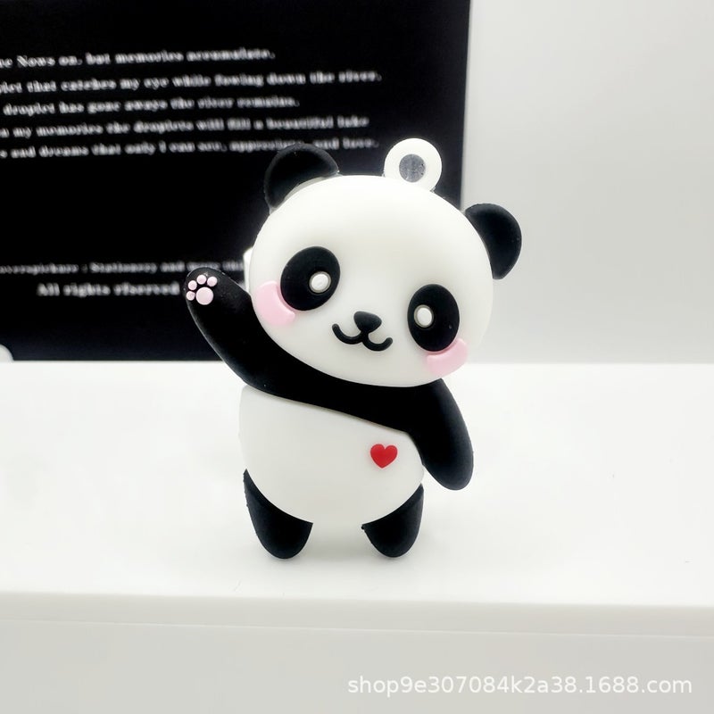 Cartoon Panda Keychain Pendant - PVC Soft Rubber Gift for Cars, Bags & More