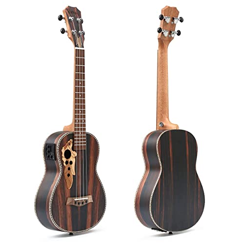 Batking 26 Inch All Blackwood Tenor Acoustic Electric Ukulele With Truss Rod With EQ with Gig Bag,Strap,Nylon String,Electric Tuner,Pick,shaker - Image 3