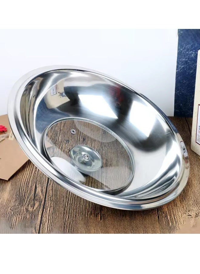 غطاء وعاء وعاء غطاء خضروات مجمع 34CM مستلزمات المطبخ غطاء وعاء صلب لا يصدأ 32CM ملحقات المطبخ Zester  - Image 5