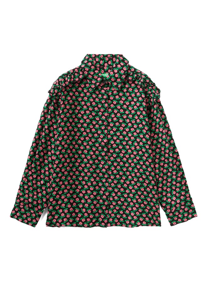Benetton قميص مزهر مع كشكشة  - Image 2