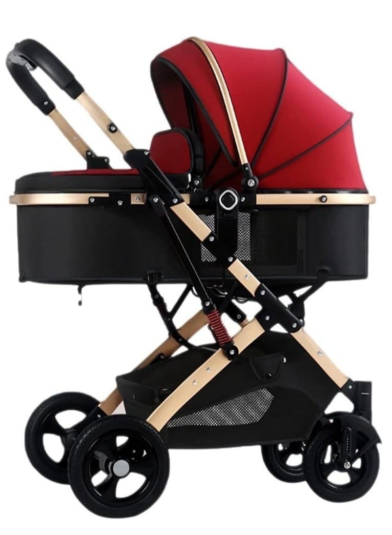 عربة أطفال بيبي كلوب ذات المناظر الطبيعية العالية قابلة للطي مع عجلة مطاطية، عربة أطفال ماصة للصدمات - Image 1