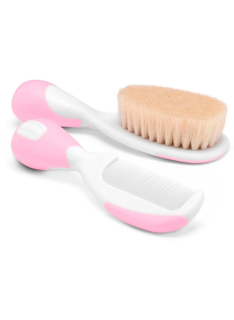 Chicco Baby Hair Brush and Comb Combo for Newborn and Toddler Grooming | Soft Natural and Rounded Bristles | Anti-Slip Handle (Pink) - pzsku/Z3BEACE7D04BC2242A015Z/45/_/1740211068/de708122-1902-4715-9a22-4a0fd6da095f