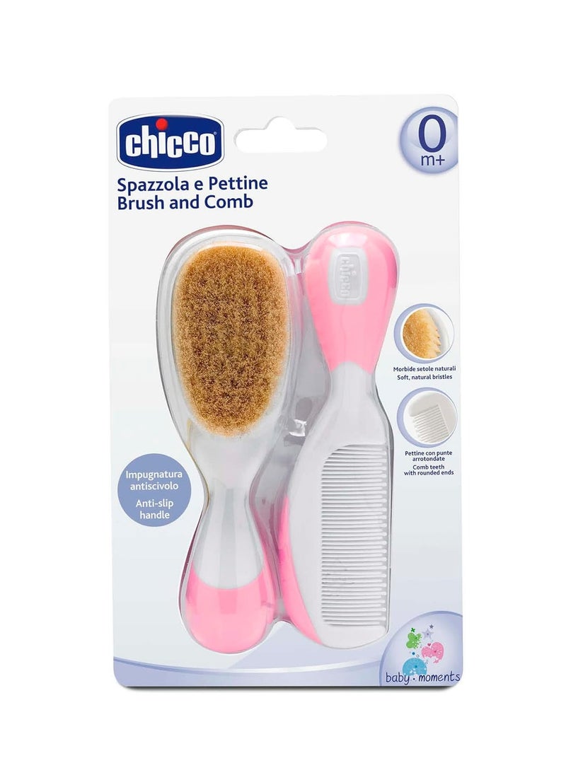 Chicco Baby Hair Brush and Comb Combo for Newborn and Toddler Grooming | Soft Natural and Rounded Bristles | Anti-Slip Handle (Pink) - pzsku/Z3BEACE7D04BC2242A015Z/45/_/1740211078/4e3ea141-83ef-4736-9e43-d6f02925bc3e