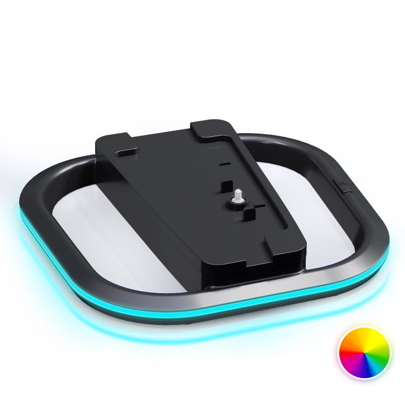 Honcam حامل عمودي HONCAM لجهاز PS5/PS5 Slim/Playstation 5 Pro، حامل عمودي لجهاز Playstation 5 مع 7 أضواء RGB ومسمار، أسود - Image 1