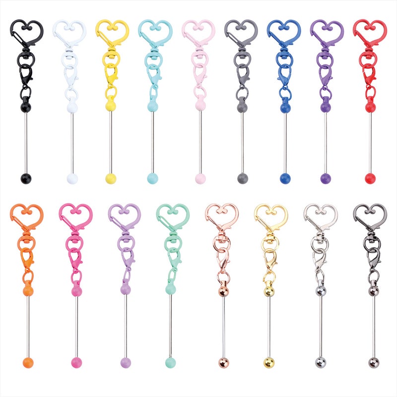 Beaded Heart Keychain Metal - Image 5