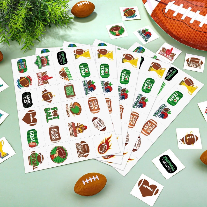Fovths 144 Pieces Football Temporary Tattoos Football Team Tattoos Footballs Face Stickers for Touch Down Party Decorations Sports Themed Party Supplies, 24 Designs - Image 4