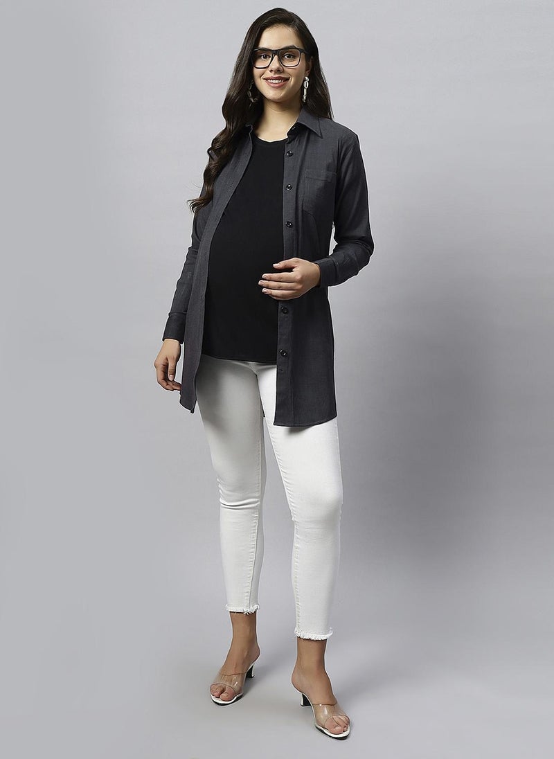 TUMMY Long Maternity Shirt for Women - Image 4