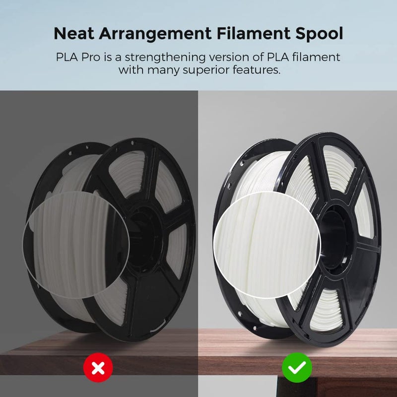 FLASHFORGE 3D Printer Filament, PLA PRO Filament 1.75mm, 1KG Spool (2.2lbs), Dimensional Accuracy +/- 0.02mm for FDM 3D Printers, Better Tenacity & No Knotting (White) - Image 4