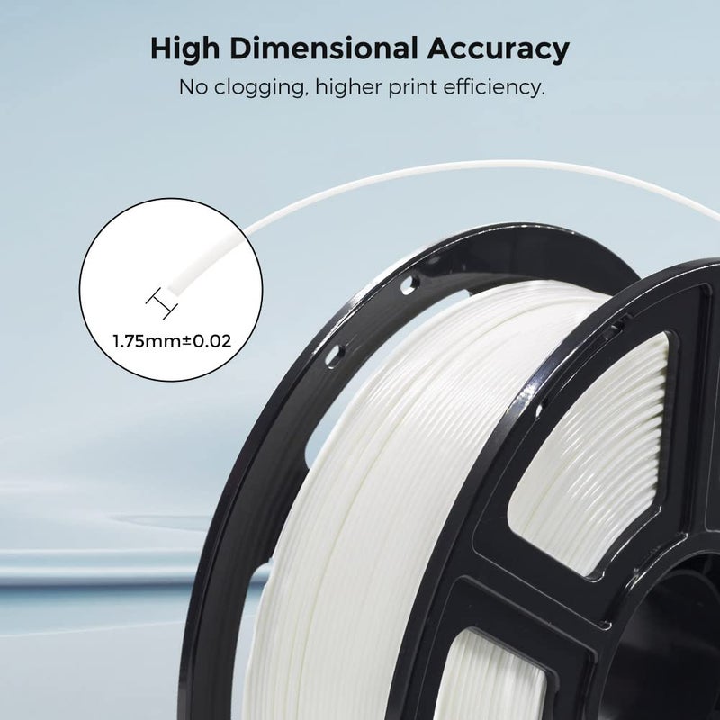 FLASHFORGE 3D Printer Filament, PLA PRO Filament 1.75mm, 1KG Spool (2.2lbs), Dimensional Accuracy +/- 0.02mm for FDM 3D Printers, Better Tenacity & No Knotting (White) - Image 5