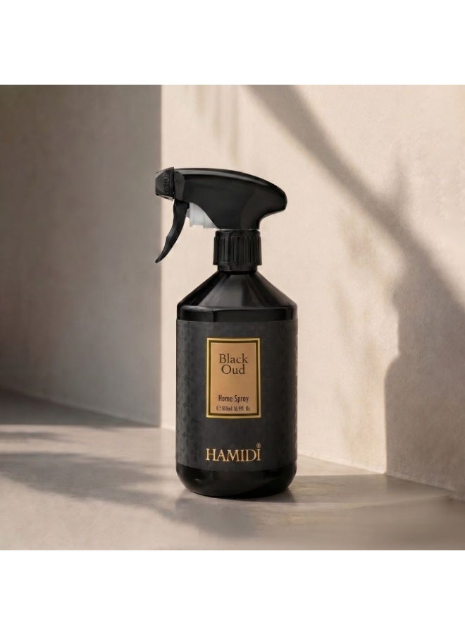 Hamidi Black Oud Room Spray 500ml, Multi Colour, Home Fragrance Room Spray For Interior Scenting, For Home Styling, Tabletop Display And Interior Ambience - Image 1