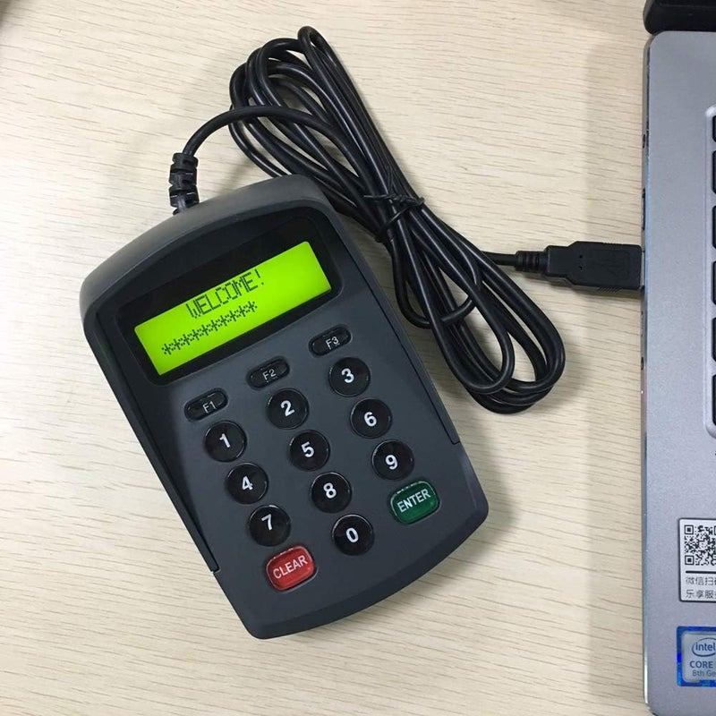 XCRFID USB 15 Keys Keypad Numeric Keyboard Numpad/Digital Keyboard/Pin Pad with LCD Plug and Play Support Bank POS Terminal Input Password Numpad Keypad (YD541-Ciphertext) - Image 3