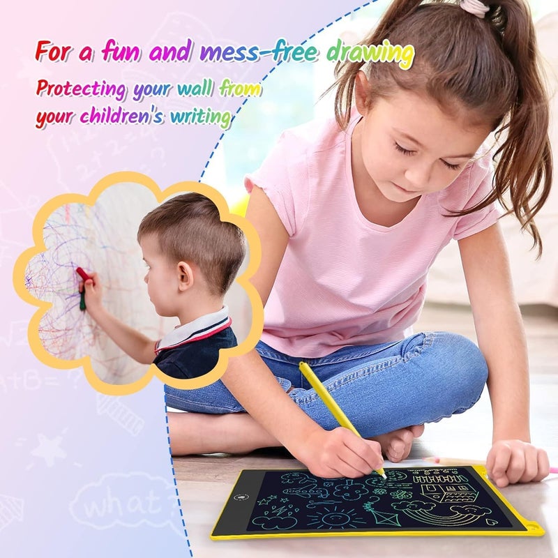 TECJOE 2-Pack LCD Writing Tablet, 10 Inch Colourful Doodle Board for Kids, Electronic Drawing Tablet Drawing Pads, Gifts for 3-6 Year Olds (Dark Blue and Yellow) - Image 5