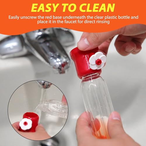 ORIENTOOLS Hummingbird Feeder with Window Hanger- 2pcs Window Bird Feeder, 2.2 oz/Pc Mini Hanging Flower Bird Feeders for Suction Cup - Image 5