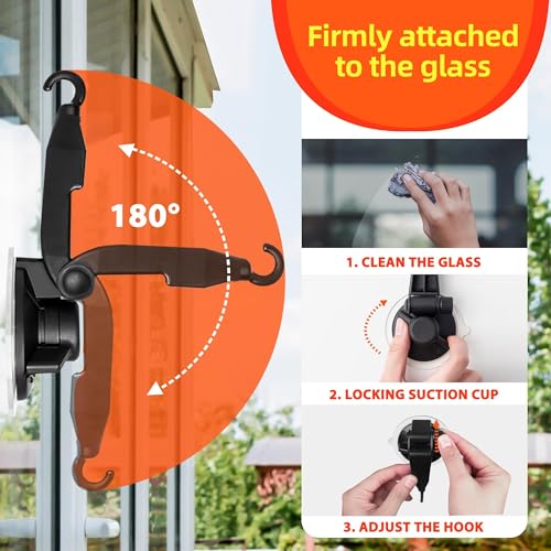 ORIENTOOLS Hummingbird Feeder with Window Hanger- 2pcs Window Bird Feeder, 2.2 oz/Pc Mini Hanging Flower Bird Feeders for Suction Cup - Image 4