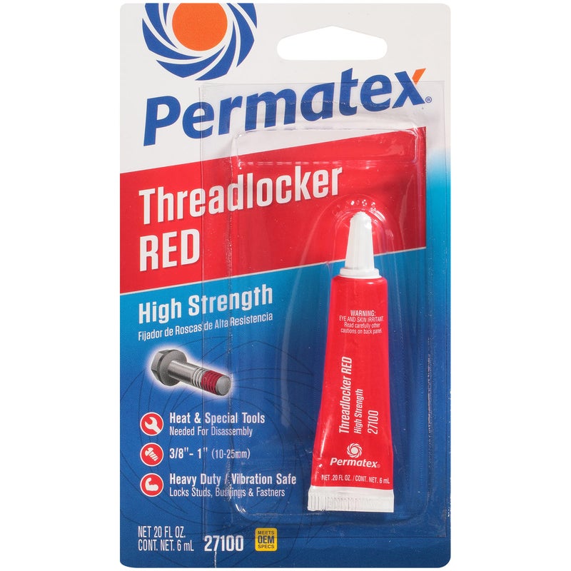 Permatex 27100 High Strength Threadlocker Red, 6 ml - Image 1