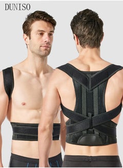 DUNISO Posture Corrector Belt for Men and Women Comfortable Adjustable Back Braces Improve Neck Shoulder Posture Bands Pain Relief for Back Shoulders Neck M  - Image 1