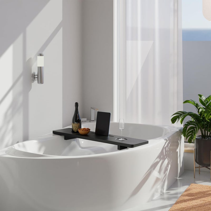 Runam Woods Runam Woods Modern Tub Tray for Bathroom 35 x 9 inch Bathtub Tray Table Caddy for Bath Accessories Holder MobileTablet and Glass Holder  - Image 3