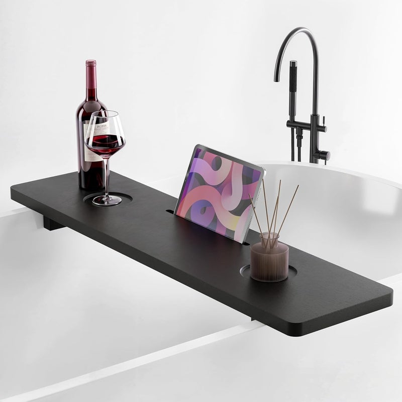 Runam Woods Runam Woods Modern Tub Tray for Bathroom 35 x 9 inch Bathtub Tray Table Caddy for Bath Accessories Holder MobileTablet and Glass Holder  - Image 1