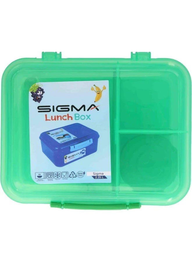 Sigma Lunch Box 2.25L Green With Spoon,Fork,Knife - Image 2
