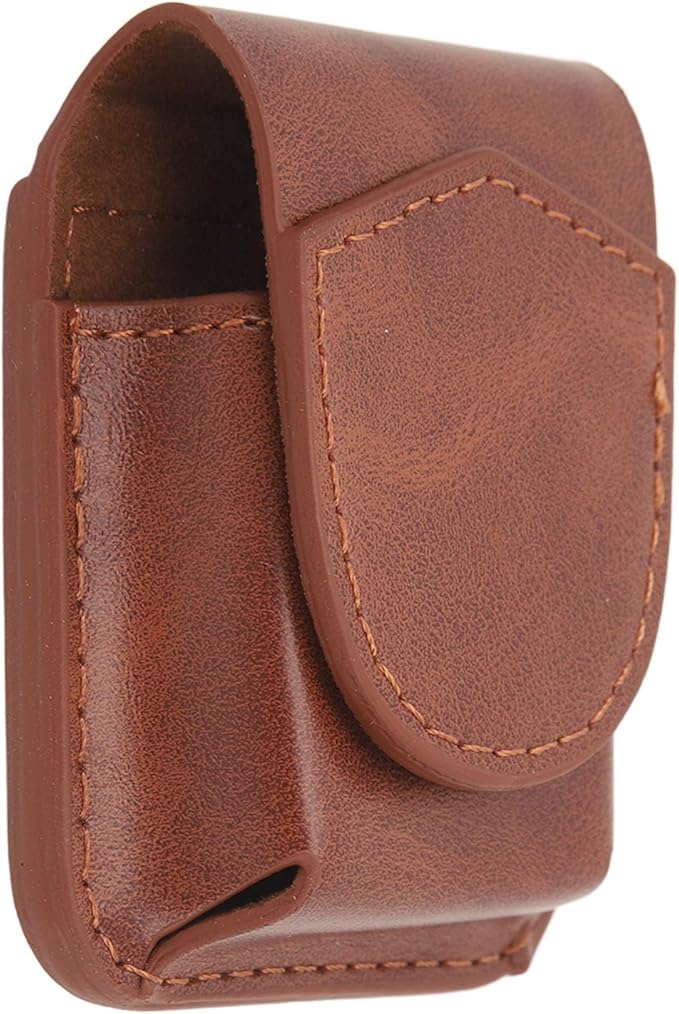 Brown PU Leather Lighter Case Pouch Anti Scratch Travel Friendly Versatile - Image 1