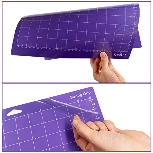 ReArt Cutting Mat for Silhouette Cameo 3 Packs 12” x 12” - Strong Grip Adhesive Cutting Mat Replacement Set Mats Vinyl Craft - Image 5