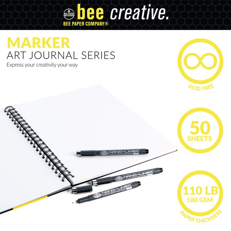 Bee Paper Company Bee Paper - 8.5"x 11" Bee Creative Marker Drawing Journal - Image 4