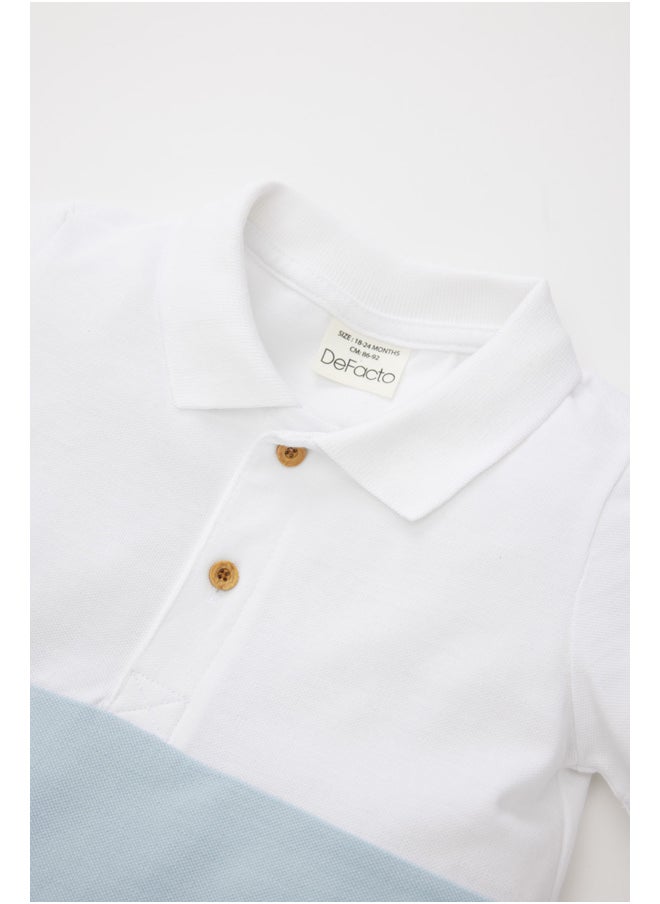 DeFacto - Babyboy Regular Fit Polo Neck Knitted Short Sleeve Polo T-Shirt - Image 1
