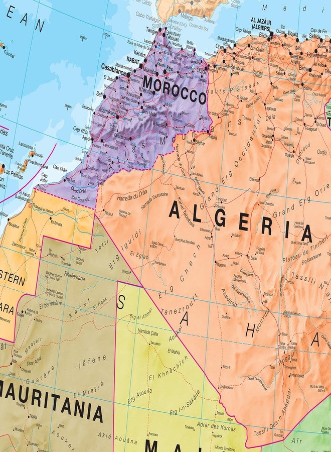 Maps International Large Africa Wall Map Political - Laminated - 48 x 36 inches - Updated 2024 - Maps International - Image 5