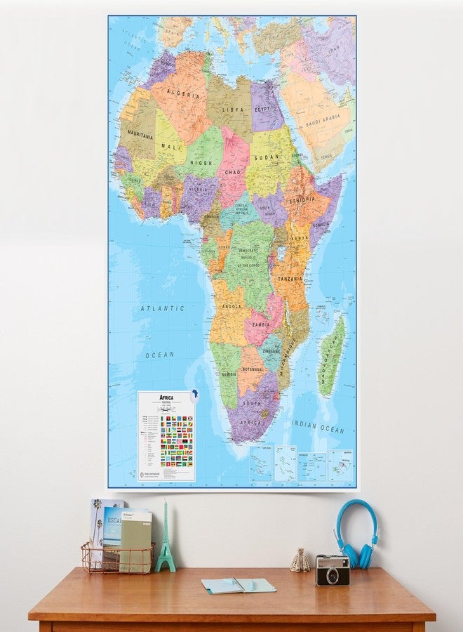 Maps International Large Africa Wall Map Political - Laminated - 48 x 36 inches - Updated 2024 - Maps International - Image 2