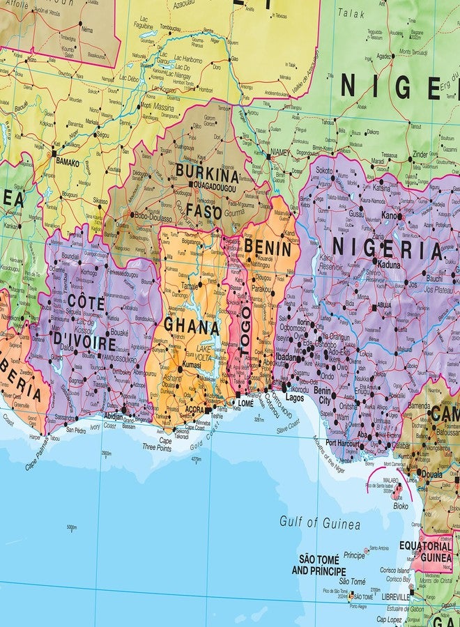 Maps International Large Africa Wall Map Political - Laminated - 48 x 36 inches - Updated 2024 - Maps International - Image 4