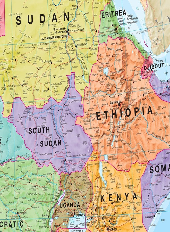 Maps International Large Africa Wall Map Political - Laminated - 48 x 36 inches - Updated 2024 - Maps International - Image 3