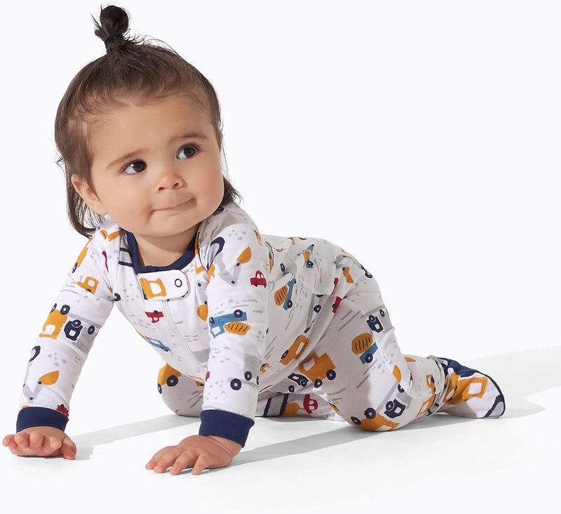Onesies Brand طقم نوم سليب اند بلاي بغطاء للقدم للأولاد الصغار من اونسيز براند من 4 قطع - Image 3