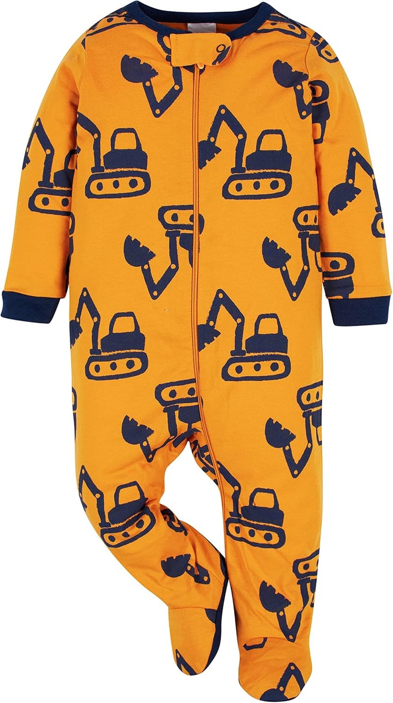 Onesies Brand طقم نوم سليب اند بلاي بغطاء للقدم للأولاد الصغار من اونسيز براند من 4 قطع - Image 5