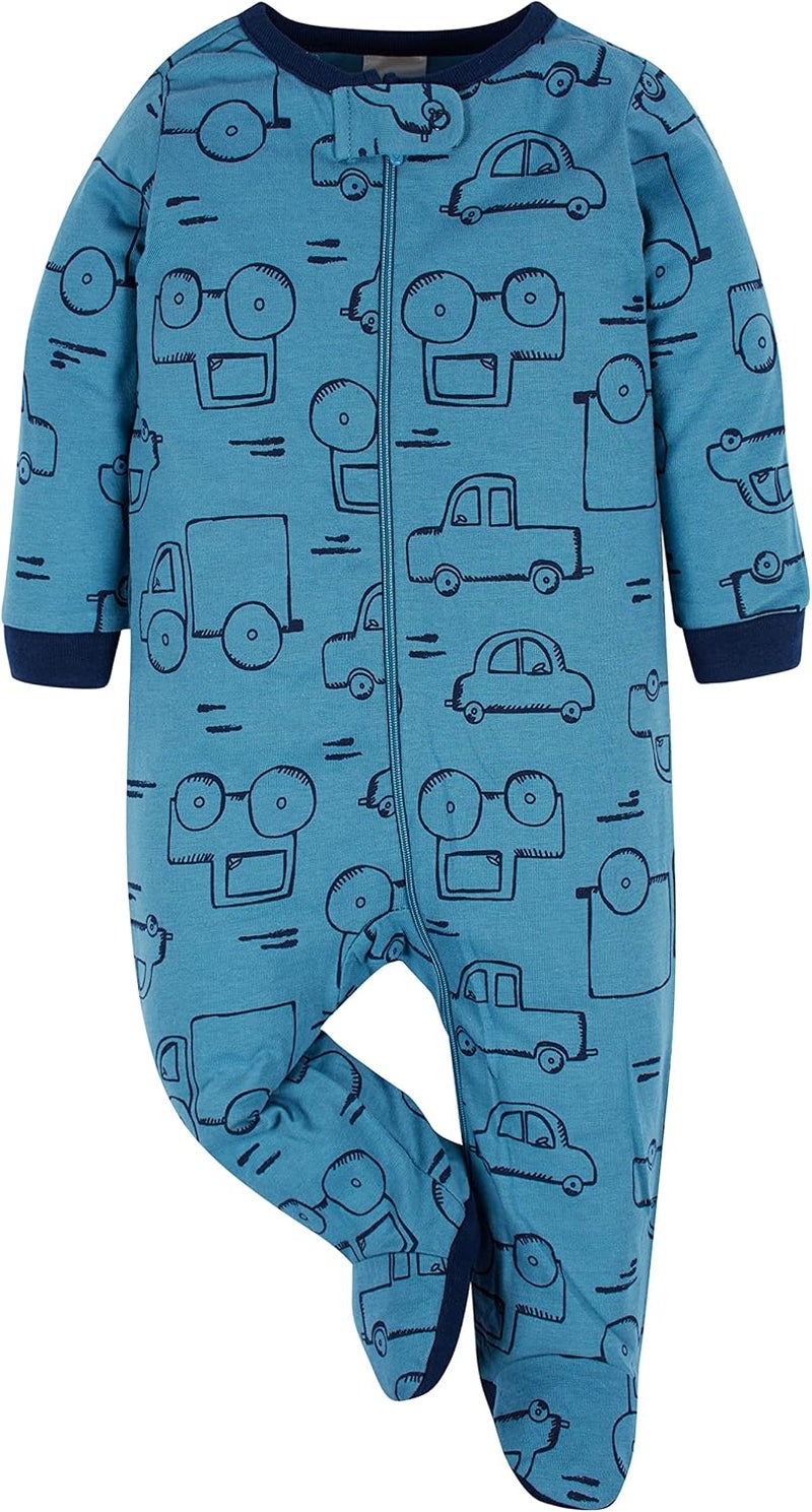 Onesies Brand طقم نوم سليب اند بلاي بغطاء للقدم للأولاد الصغار من اونسيز براند من 4 قطع - Image 4