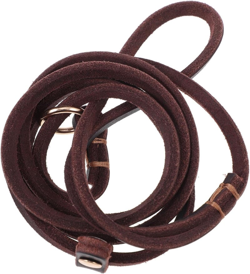 SHOWERORO Leather Dog Leash Small Pet Traction Rope Handle, Genuine Cowhide Leather Dog Walking Leash for Training and Outdoor Use - Image 1