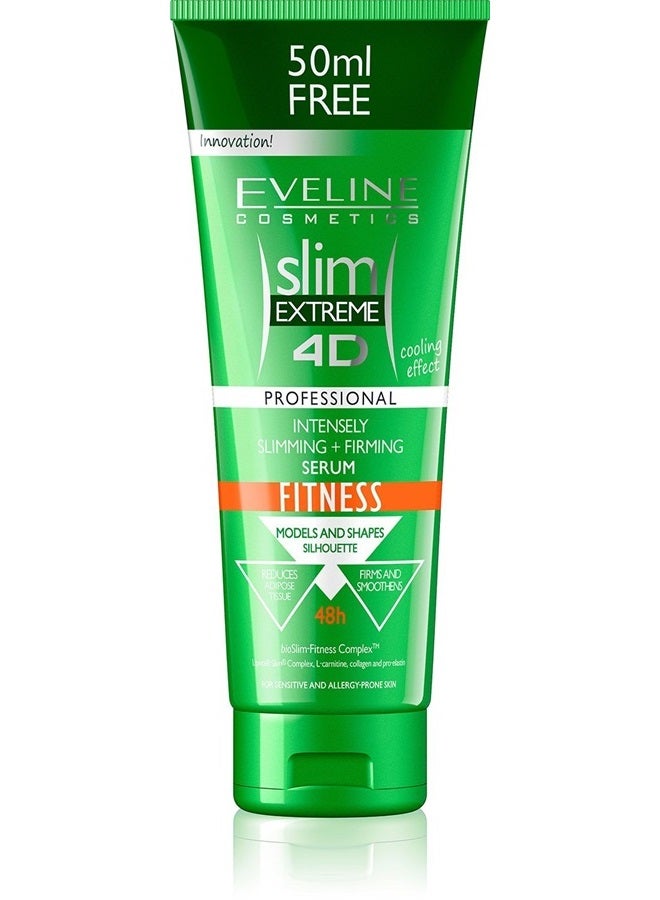 EVELINE COSMETICS سيروم سليم إكستريم 4D للتنحيف والتثبيت مضاد للسيلوليت للياقة البدنية 250 مل