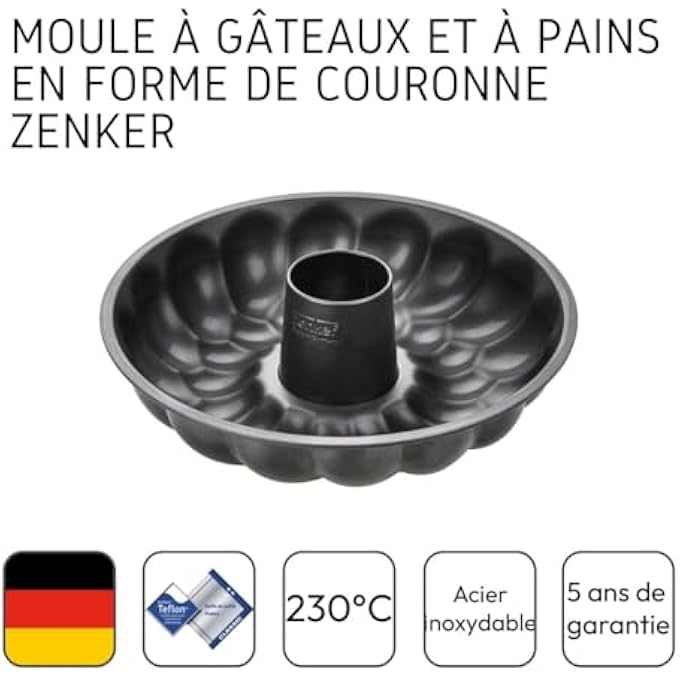 Zenker Dr Oetker Guglhupf Floral Diameter 245 Cm  Bundt Cake Mould From The Baking Art Series  Baking Mould With NonStick Properties And Very Good Heat Conduction For Delicious Bundt Cake - Image 4