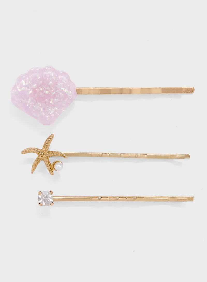 Ginger 3 pack nautical hair clips