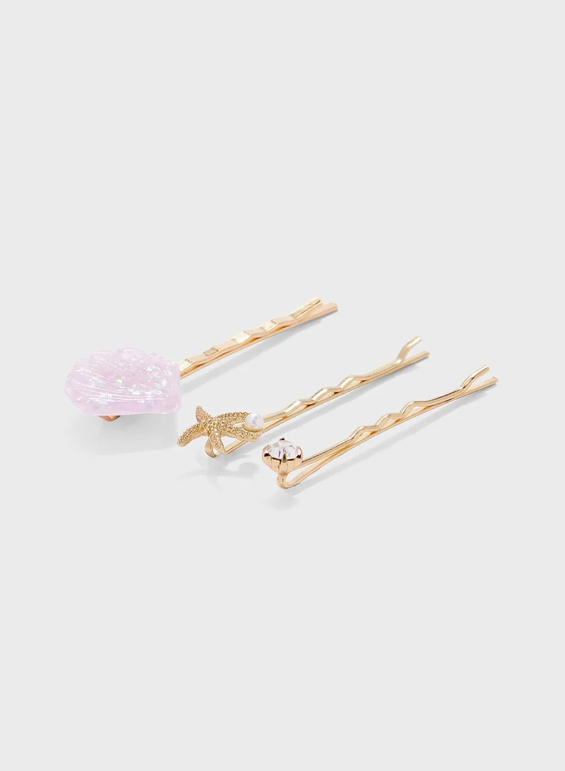 Ginger 3 pack nautical hair clips