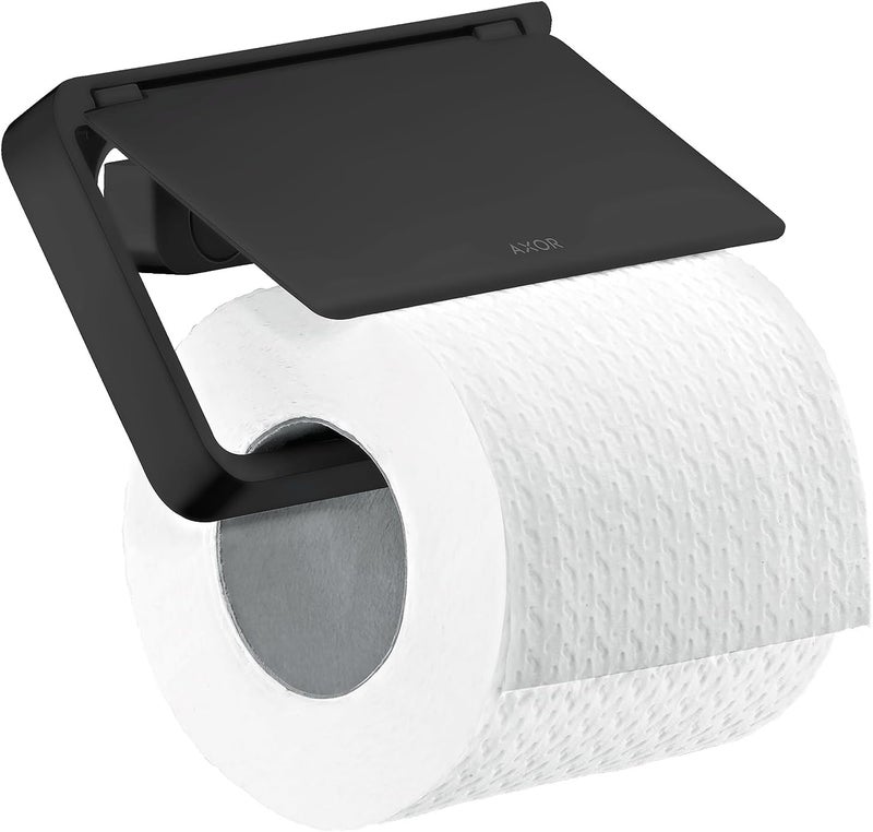 AXOR AXOR AXOR Universal SoftSquare Toilet Paper Holder with Cover in Matte Black 42836670 