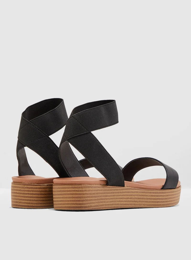 NEW LOOK Float Elastic Wedge Sandal - Black