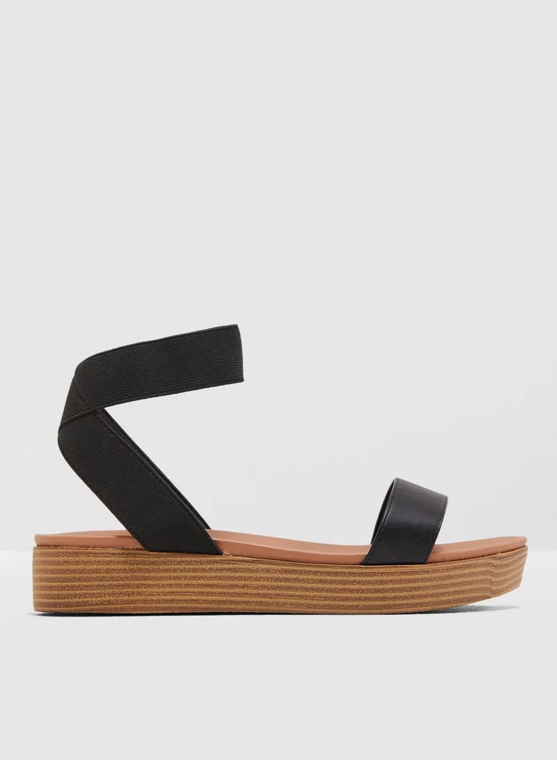 NEW LOOK Float Elastic Wedge Sandal - Black
