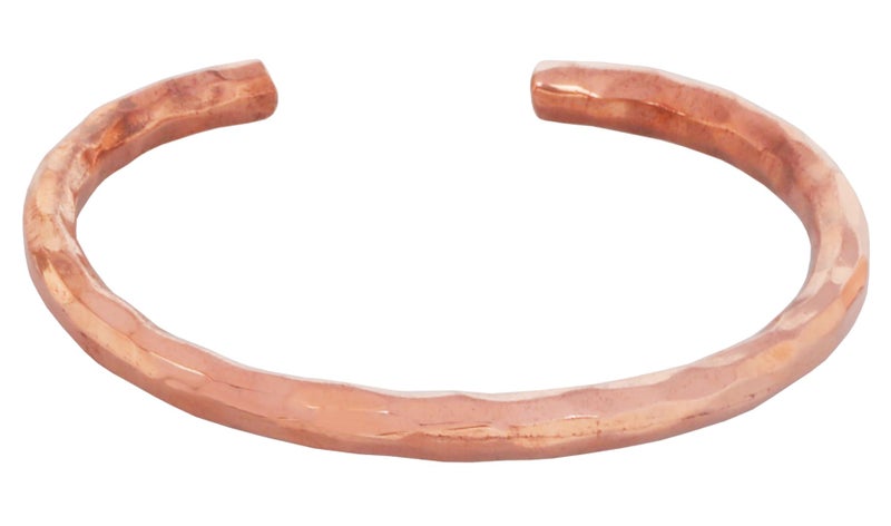 Touchstone Handcrafted My Skilled Artisans Pretty Hammered Gorgeous Hand Forged With Solid High Gauge Pure Copper Bracelet In Natural Tone For Women And Men. - Image 1