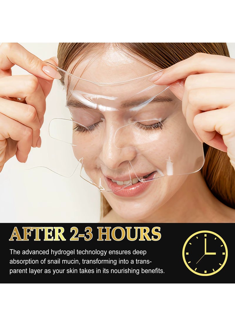 ATOANY 6Pcs Snail Mucin Glass Glow Hydrogel Face Masks Skincare Snail Mucin and Collagen Face Mask Deep Hydrating Firming Lifting Soothing for Women and Men Glass Skin Collagen Facial Mask Sheet  - Image 3