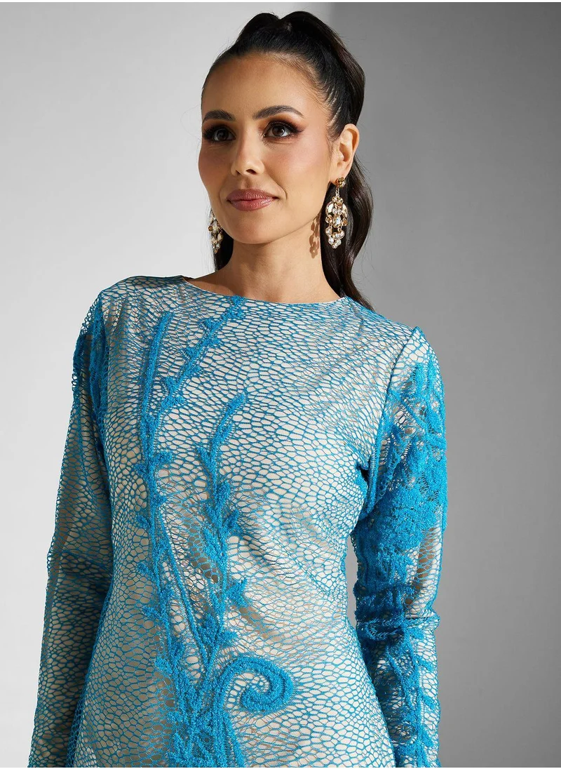 Golden Apple Lace Detail Dress