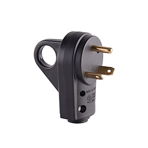 Veepeak 30 Amp RV Plug Male Replacement TT-30P Heavy Duty 125V 30A Rated 3 Prong Electrical Power Connector Extension Cord End with Easy to Grip Handle - Image 1
