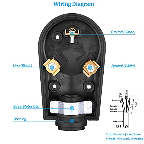 Veepeak 30 Amp RV Plug Male Replacement TT-30P Heavy Duty 125V 30A Rated 3 Prong Electrical Power Connector Extension Cord End with Easy to Grip Handle - Image 4