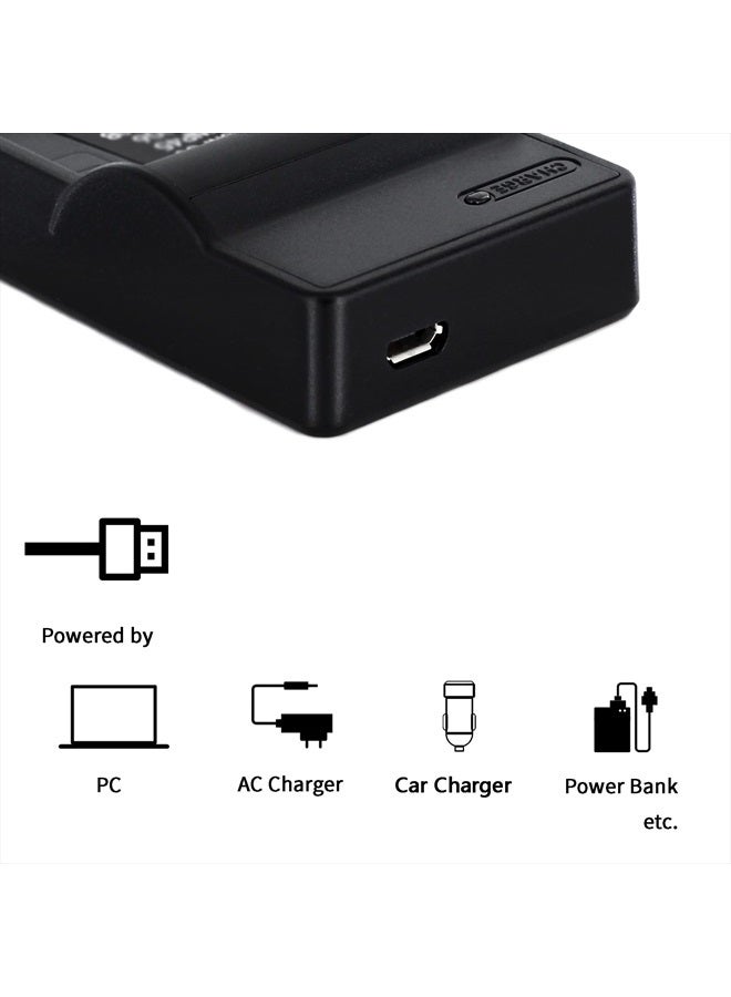 Norifon DMW-BCF10 USB Charger for Panasonic Lumix DMC-FH20, DMC-FH22, DMC-FH24, DMC-FH25, DMC-FH3, DMC-FH5, DMC-FS15, DMC-FS6, DMC-FS7, DMC-FT1, DMC-FT4, DMC-FX70, DMC-FX78, DMC-SZ1 Camera and More - Image 2