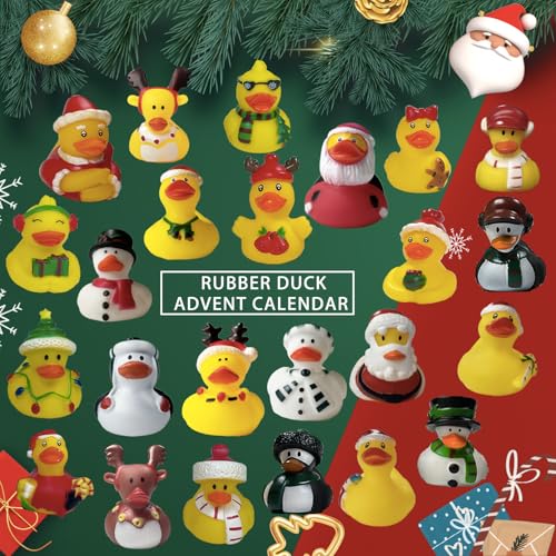 SQZUWIT Advent Calendar 2025, Rubber Duckies 24 Days Surprises Gift for Kids Toddlers Boys Girls, Christmas Holiday Countdown Gift for 3-8 Year Old Children Teens - Image 4